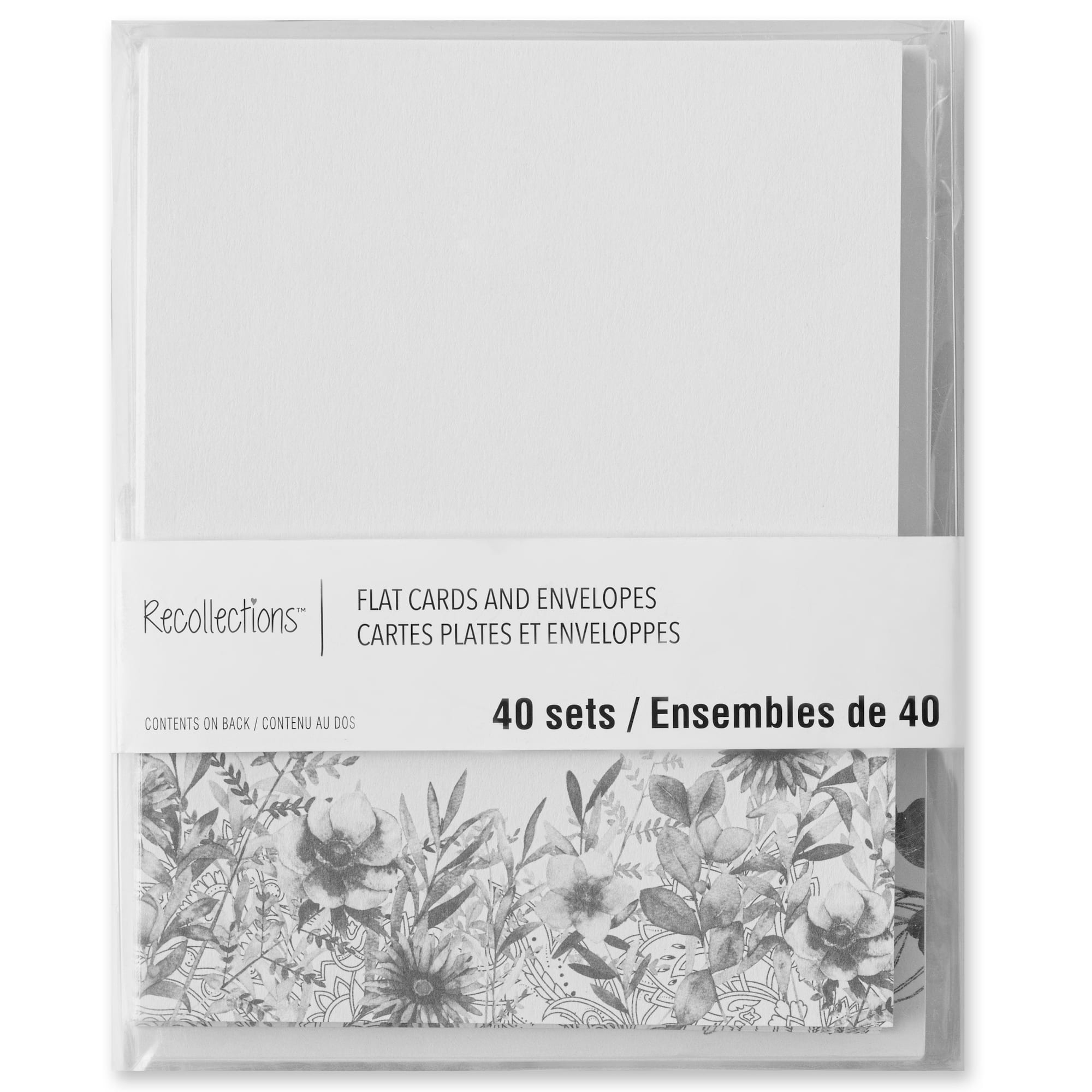 12 Packs: 40 ct. (480 total) 4.25" x 5.5" Black Floral Flat Cards & Envelopes by Recollections™